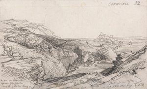 En side fra en kornisk skitsebog: Cornwall 32 af Samuel Palmer