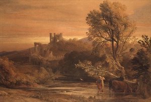Kvæg krydser åen af Samuel Palmer