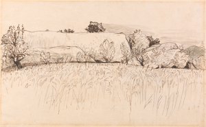 Kornmarker med lade, Shoreham af Samuel Palmer