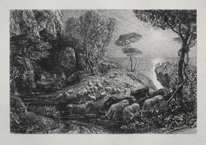 Moeris og Galatea, 1883. af Samuel Palmer
