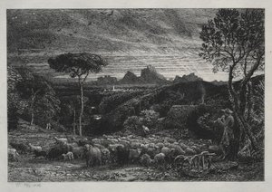Åbning af folden, 1880. af Samuel Palmer