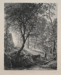 Hyrdehytten, 1850. af Samuel Palmer