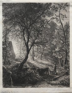Hyrdernes hytte, 1850. af Samuel Palmer