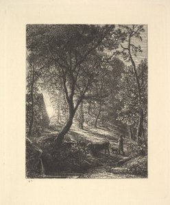 The Herdsmans Cottage, eller solnedgang, 1880. af Samuel Palmer