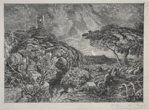 Det Ensomme Tårn af Samuel Palmer