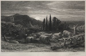 Den stigende måne af Samuel Palmer