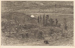 The Rising Moon, eller en engelsk pastoral af Samuel Palmer