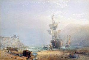 En diset morgen på kysten af Devon, 1853 af Samuel Phillips Jackson