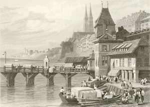 Basel, ved Rhinen af Samuel Prout