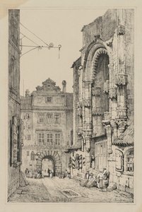 Facisimilies af skitser lavet i Flandern og Tyskland: Thein Church, Prag af Samuel Prout