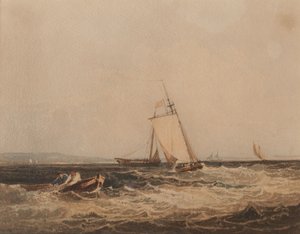 Fiskerbåde, ca. 1820 (akvarel på papir) af Samuel Prout