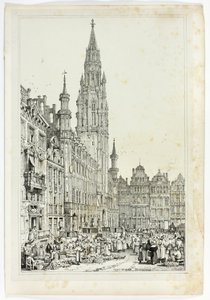 Hotel de Ville, Brussels af Samuel Prout