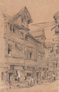 Den gamle gade i Lisieux, ca. 1820 (akvarel på papir) af Samuel Prout