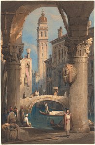 San Giorgio dei Greci, set fra en arkade af Samuel Prout