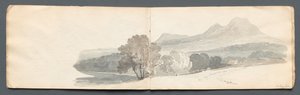 Skitsebog: Eildon Hills af Samuel Prout