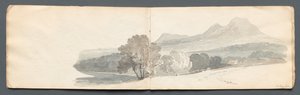 Skitsebog: Eildon Hills, 1814. af Samuel Prout