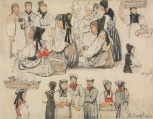 Studie af figurer i Schaffhausen af Samuel Prout