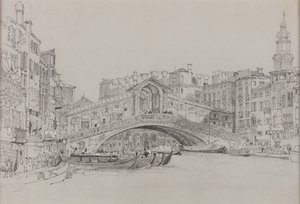 Rialto, Venedig, ukendt dato (akvarel på papir) af Samuel Prout