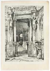 Zwinger Palace, Dresden, fra faksimiler af skitser lavet i Flandern og Tyskland af Samuel Prout