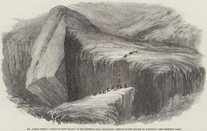 Albert Smiths bestigning af Mont Blanc, i Egyptian Hall, Piccadilly, Kløft i Glacier du Tacconay af Samuel Read