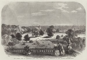 Dronningens besøg i Birmingham, Aston Park, fra Aston Hall, Birmingham i afstanden af Samuel Read