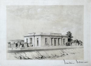 Swinton Station, c1840 (tonet litografi på papir) af Samuel Russell
