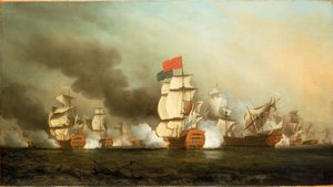 Lord Ansons sejr ud for Kap Finisterre, 3. maj 1747 af Samuel Scott