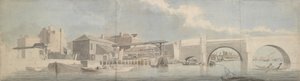 Westminster Bridge, Surrey Side, ca. 1750. af Samuel Scott