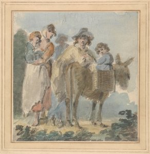 En bondefamilie med æsel
