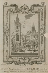 Edward den Sorte Prins fører sin fange Kongen af Frankrig gennem London af Samuel Wale