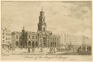 Forsiden af Royal Exchange, London af Samuel Wale