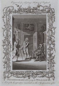 Pendergrass leverer til William III en liste over de sammensvorne, der er involveret i attentatkomplottet af Samuel Wale