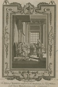 Bill of Rights ratificeret ved revolutionen af kong William og dronning Mary af Samuel Wale