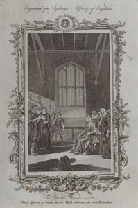 Dødskendelsen blev læst op for Mary Queen of Scots i hallen, hvor hun blev halshugget af Samuel Wale