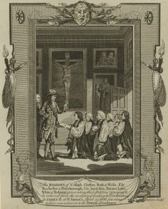 De syv biskopper præsenterer deres andragende til King James II på St James