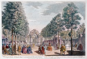 Vauxhall Gardens, graveret af John Miller a.k.a. Johann Sebastian Müller