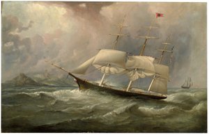 Black Ball Line klipperskibet Ocean Chief reducerer sejl på sit australske løb, ca. 1853