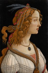 Idealisiertes Porträt einer Dame (Porträt von Simonetta Vespucci als Nymphe), ca. 1480-85