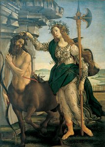 Pallas (Athena eller Minerva) og Kentauren af ​​Sandro Botticelli (1445-1510), omkring 1482 - Firenze, Uffizi-galleriet. af Sandro Botticelli