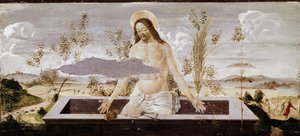 Pieta. Detalje af St Barnaba altertavle (tempera på træ af Sandro Botticelli