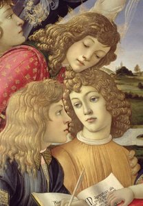 The Madonna of the Magnificat, detalje af tre drenge af Sandro Botticelli
