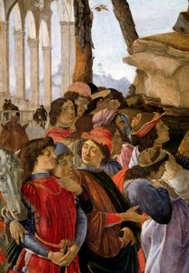 Tilbedelsen af magi, detalje af Sandro Botticelli