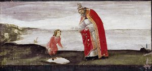Vision of St Augustine, detalje af St Barnaba altertavle (tempera på træ af Sandro Botticelli