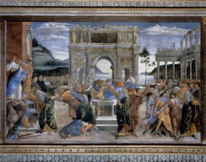 Straffen for Rotte Korah af Sandro Botticelli