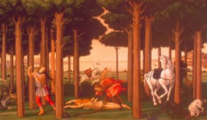 Die Geschichte des Nastagio degli Honesti II af Sandro Botticelli