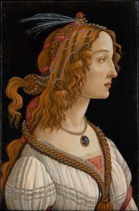 Idealisert portræt af en dame (Portræt af Simonetta Vespucci som nymfe) af Sandro Botticelli