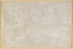 La Divina Commedia, Inferno XVII. Vergil og Dante i helvedets syvende kreds, 3. bane: Voldsmænd, der har handlet imod den guddommelige orden, i flammeørkenen; straffen for ågerkarlerne; nedstigning i dybet på Geryons ryg af Sandro Botticelli