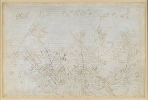 La Divina Commedia, Inferno XXII. Vergil og Dante i helvedets ottende kreds (Malebolge), 5. bolgia: Straffen for de korrupte; Ciampolos flugt af Sandro Botticelli