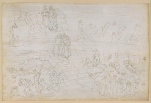 La Divina Commedia, Inferno XXIX. Vergil og Dante i helvedets ottende kreds (Malebolge), 10. bolgia: Straffen for falskmøntnere og alkymister af Sandro Botticelli