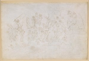 La Divina Commedia, Inferno XXVIII. Vergil og Dante i helvedets ottende kreds (Malebolge), 9. bolgia: Straffen for kættere og splittelsesmagere; mødet med Muhammed og Bertran de Born af Sandro Botticelli
